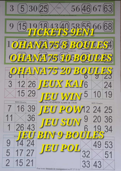 Paquets de 25 feuilles de petits jeux